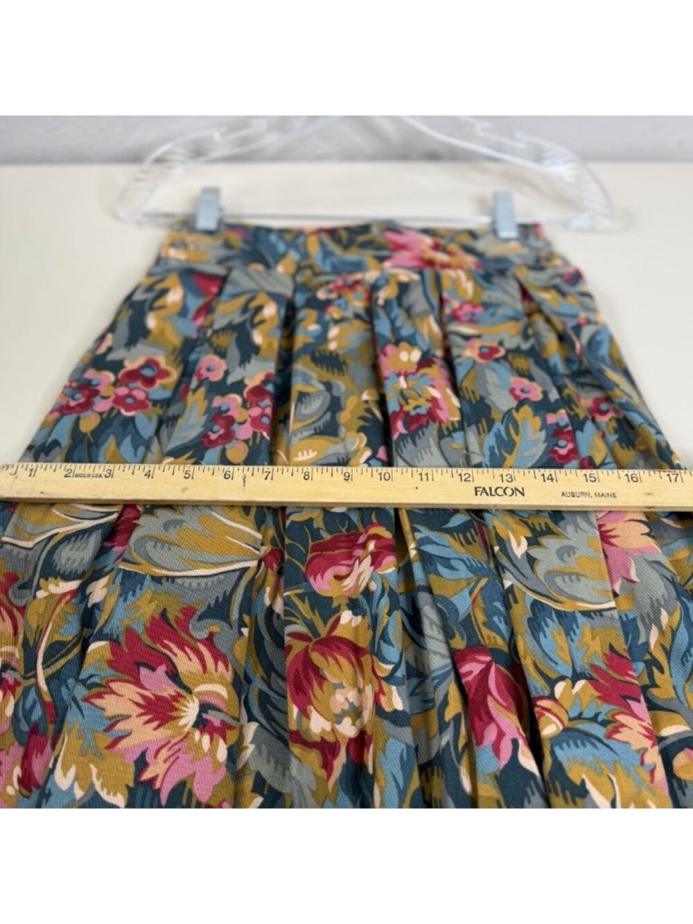 VTG Ruffhewn Sz 8 (24"x 36) Equestrian Floral Maxi Skirt Denim 100% Cotton EUC - Picture 3 of 10